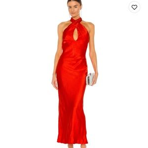 Red Bardot Dress Evening Gown